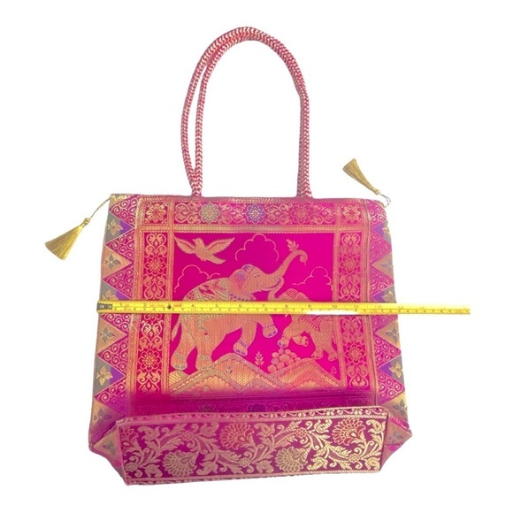 Nirvana Handicraft Silk Hand Bag/Shoulder/Tote Bag For Ladies/Girls - Picture 9 of 11